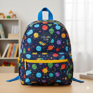 Kids' Graphic Printed Backpack - Navy