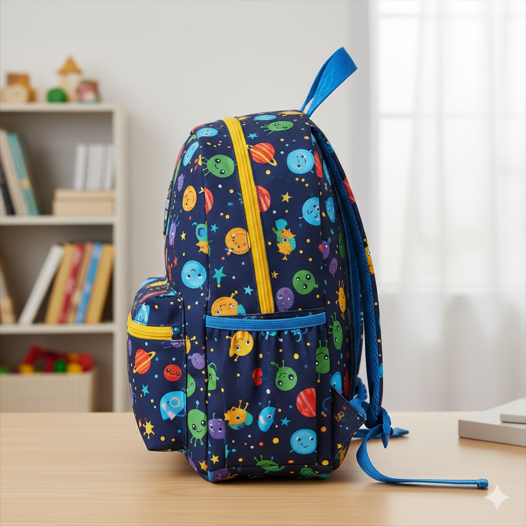 Kids' Graphic Printed Backpack - Navy - Image 2