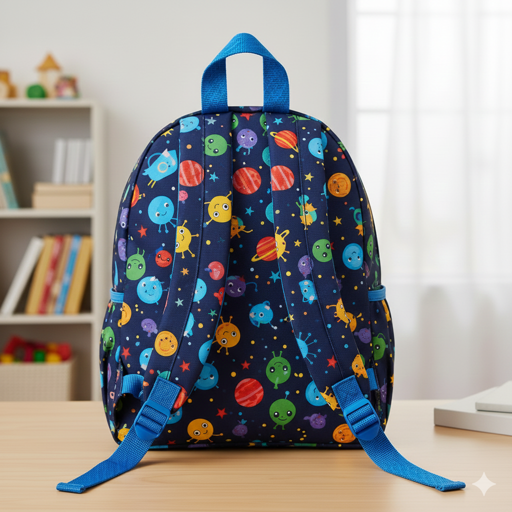 Kids' Graphic Printed Backpack - Navy - Image 3