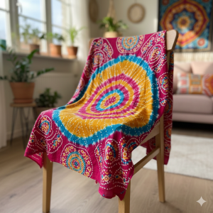 Woman's Bandhani Tie-Dye Stole