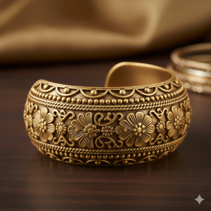 Woman's Statement Cuff Bangle Gold Tone