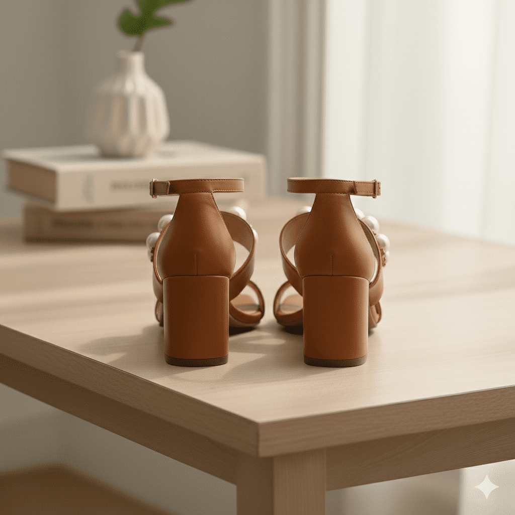 Woman's Block Heel Sandals with Embellishment - Image 3