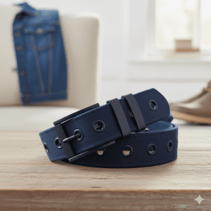 Men's Canvas Webbing Belt - Navy
