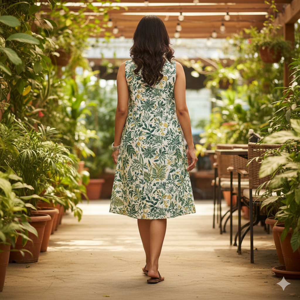 Women's Botanical Print Shift Dress - Image 3