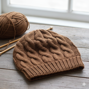 Unisex Slouchy Beanie in Brown
