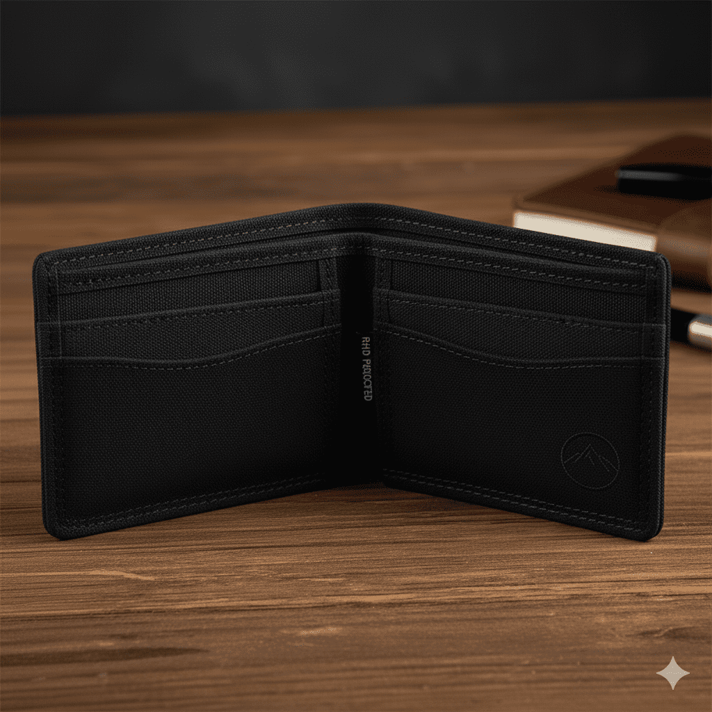 Men's Canvas Wallet - Black - Image 2