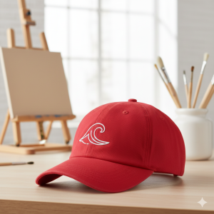 Unisex Embroidered Baseball Cap - Red