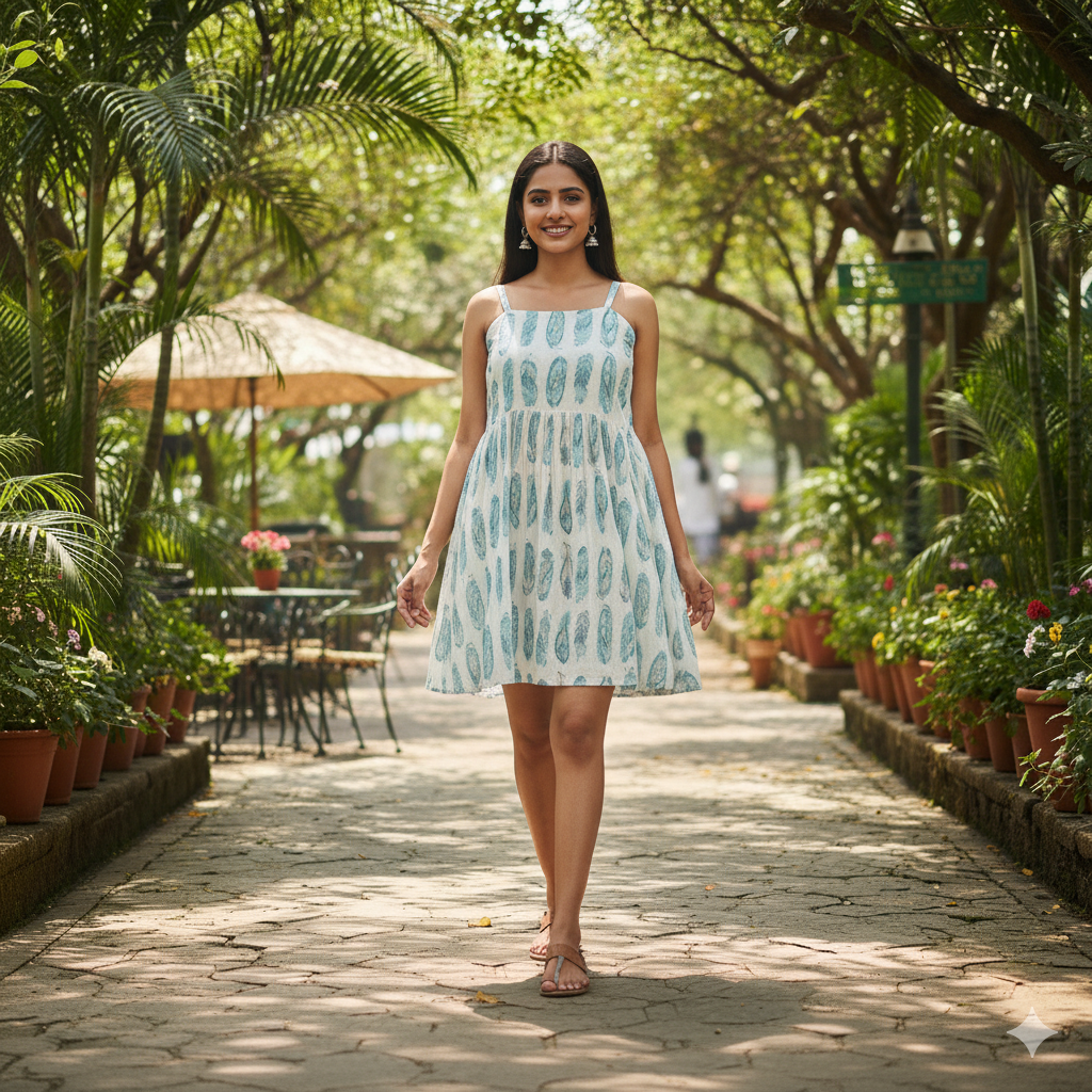 Women's Feather Print Dress