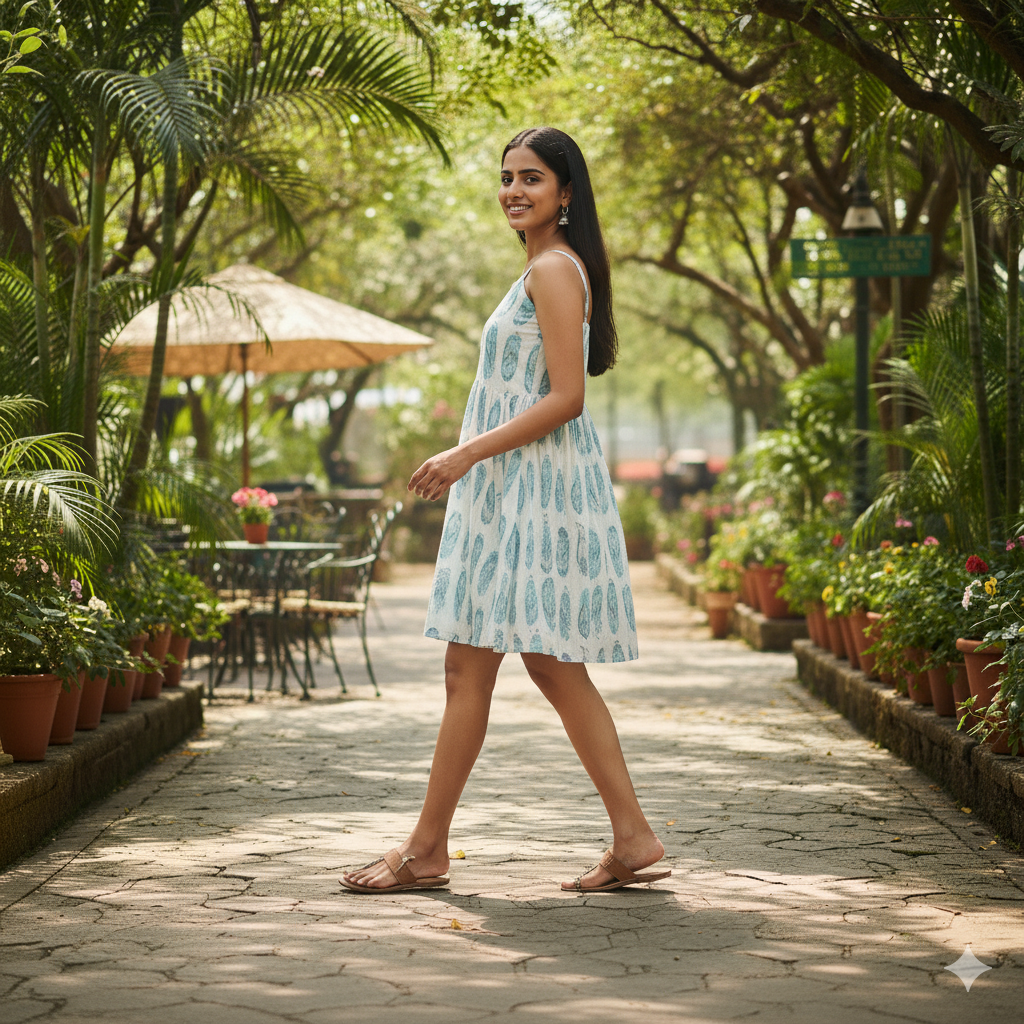 Women's Feather Print Dress - Image 2