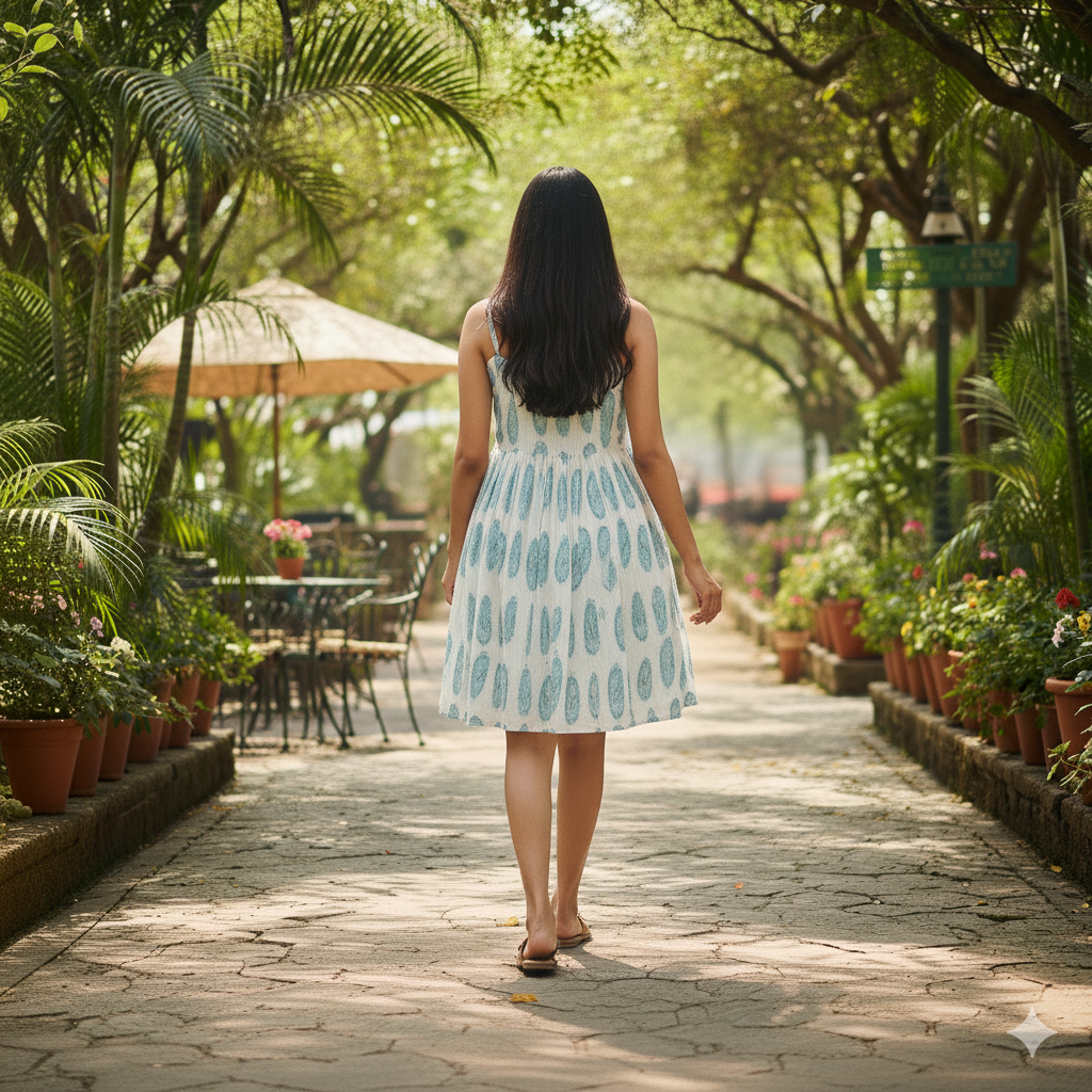 Women's Feather Print Dress - Image 3