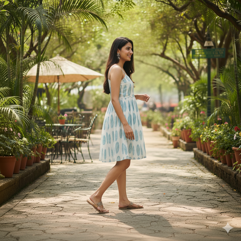 Women's Feather Print Dress - Image 4