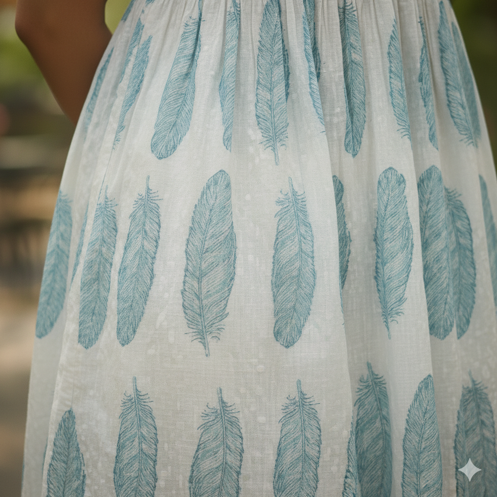 Women's Feather Print Dress - Image 5