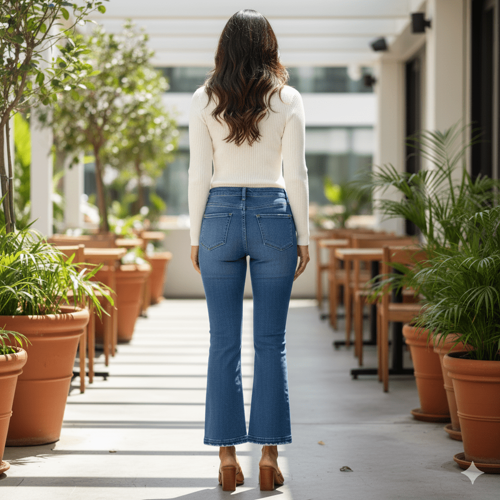 Women's Cropped Flare Jeans - Image 3