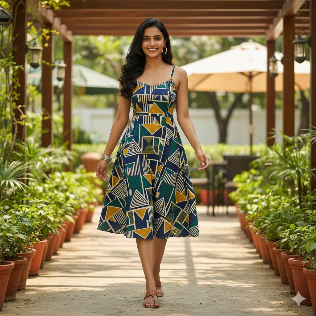 Women's Geometric Print Dress