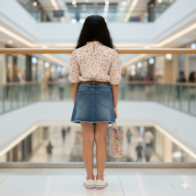 White cotton Floral Printed Blouse for Girls - Image 3