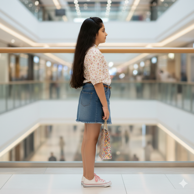 White cotton Floral Printed Blouse for Girls - Image 2