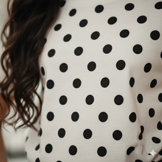 Polka Dot Cotton Jersey Classic Tee - Image 2