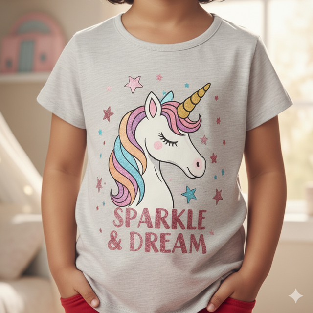 Unicorn Graphic Off-White Cotton T-Shirt - Image 2