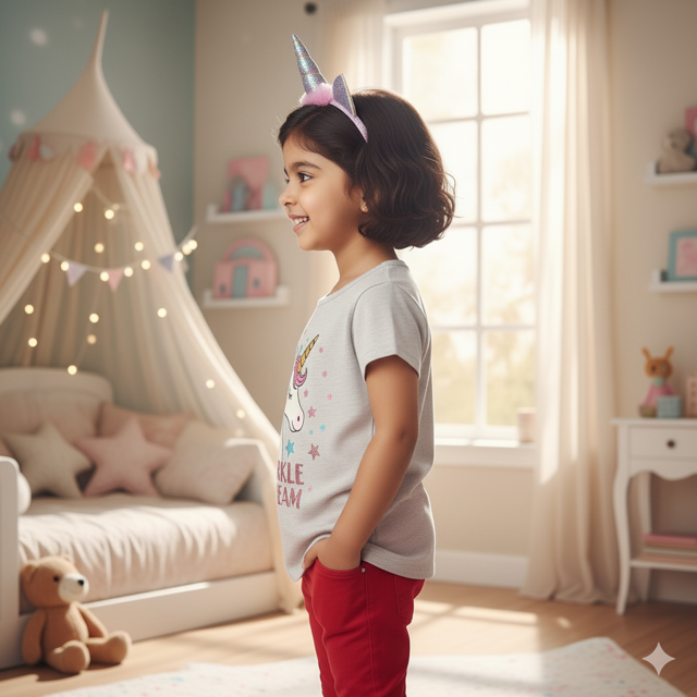 Unicorn Graphic Off-White Cotton T-Shirt - Image 3