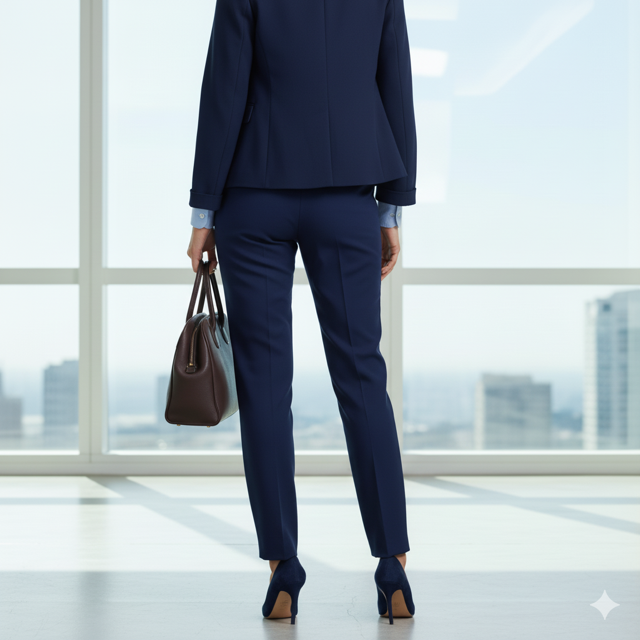 Navy Blue Formal Trousers - Image 2