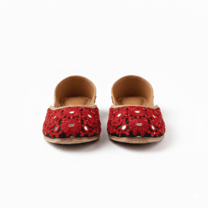 Woman's Flats with Embroidery - Red