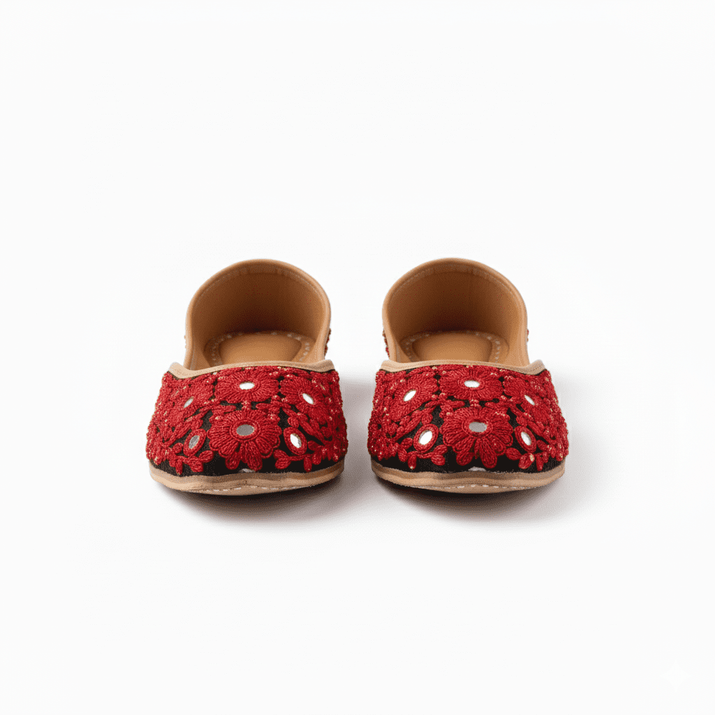 Woman's Flats with Embroidery - Red