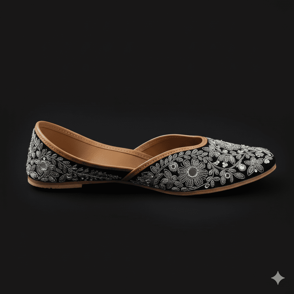 Woman's Flats with Embroidery - Silver - Image 4