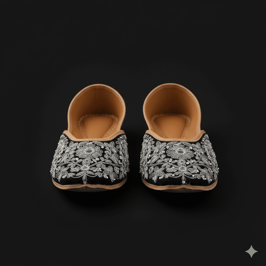 Woman's Flats with Embroidery - Silver - Image 3