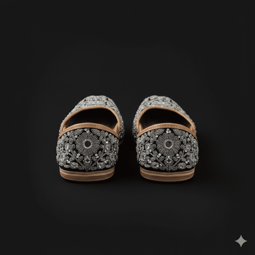 Woman's Flats with Embroidery - Silver - Image 2