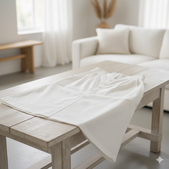 White Cotton Poplin Skirt - Image 2