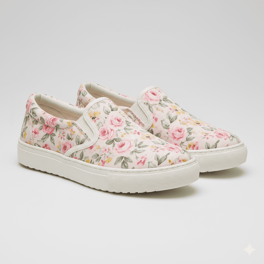 Woman's Printed Canvas Sneakers