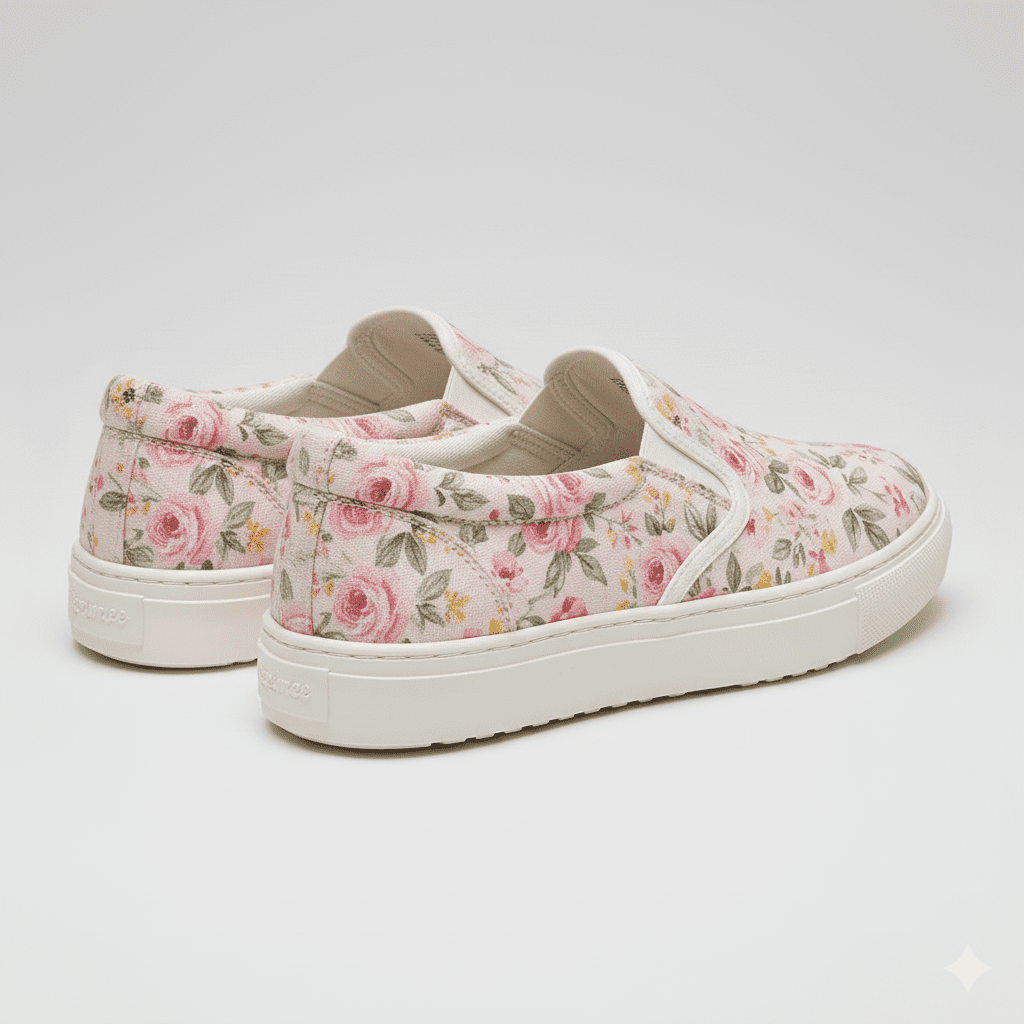 Woman's Printed Canvas Sneakers - Image 3