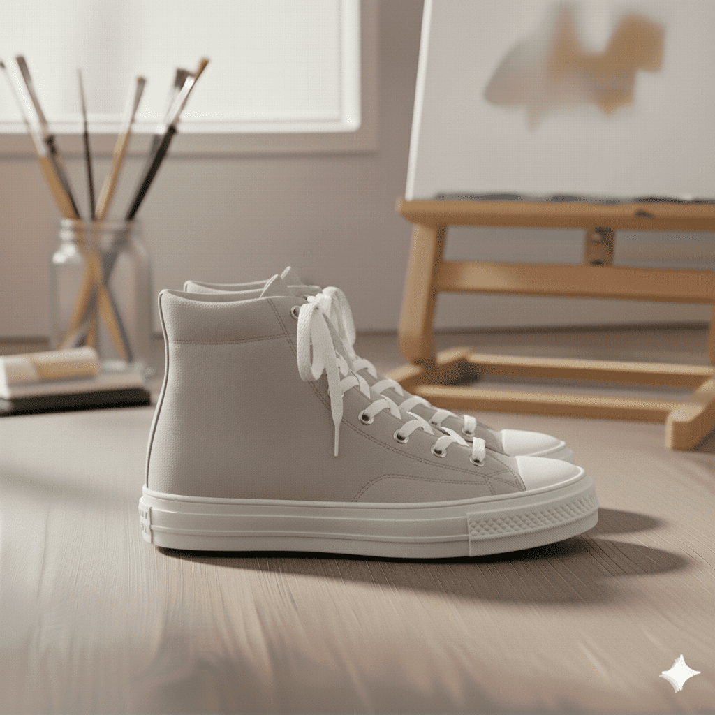 Woman's Canvas Sneakers - Grey - Image 2