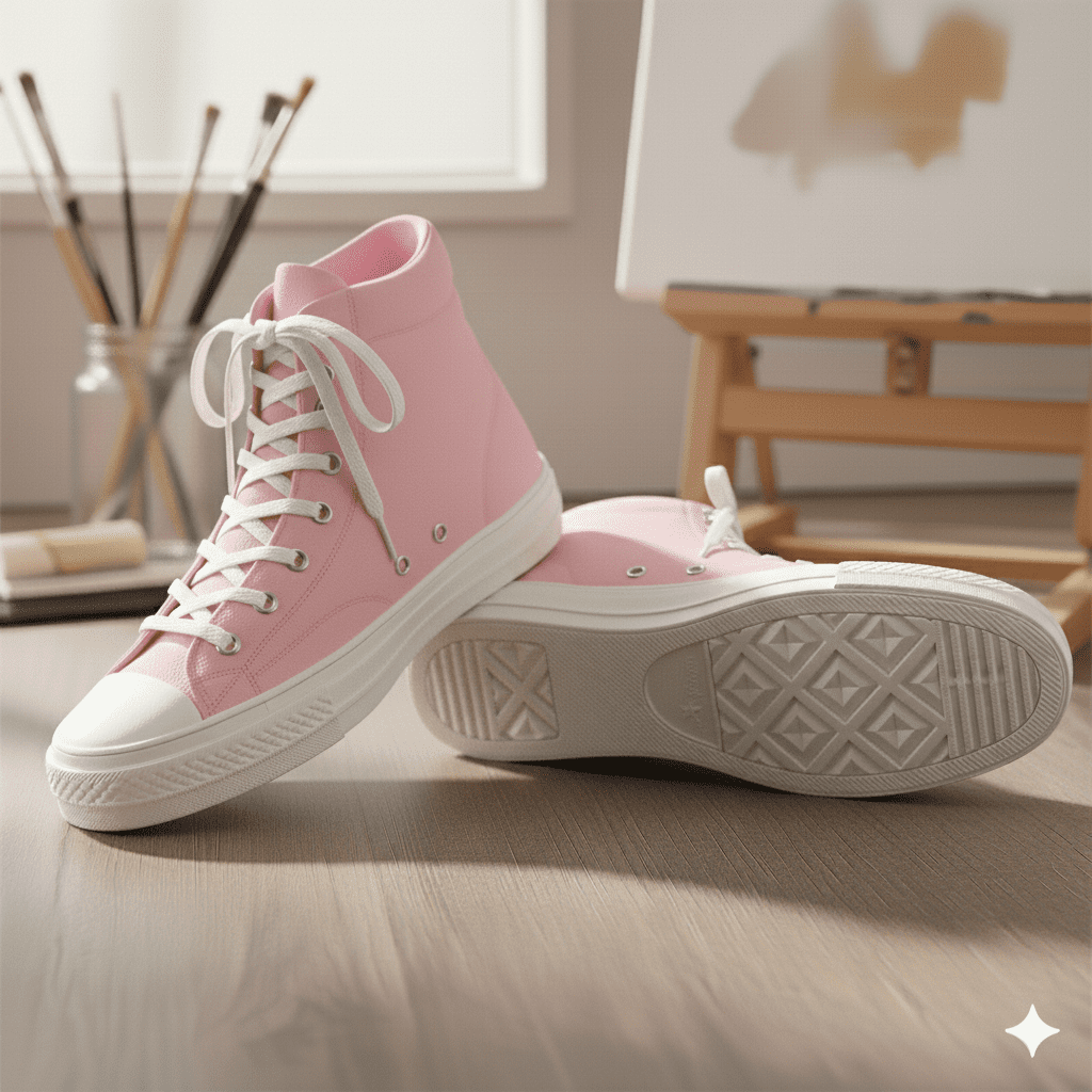 Woman's Canvas Sneakers - Pink - Image 3