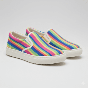 Woman's Striped Canvas Sneakers