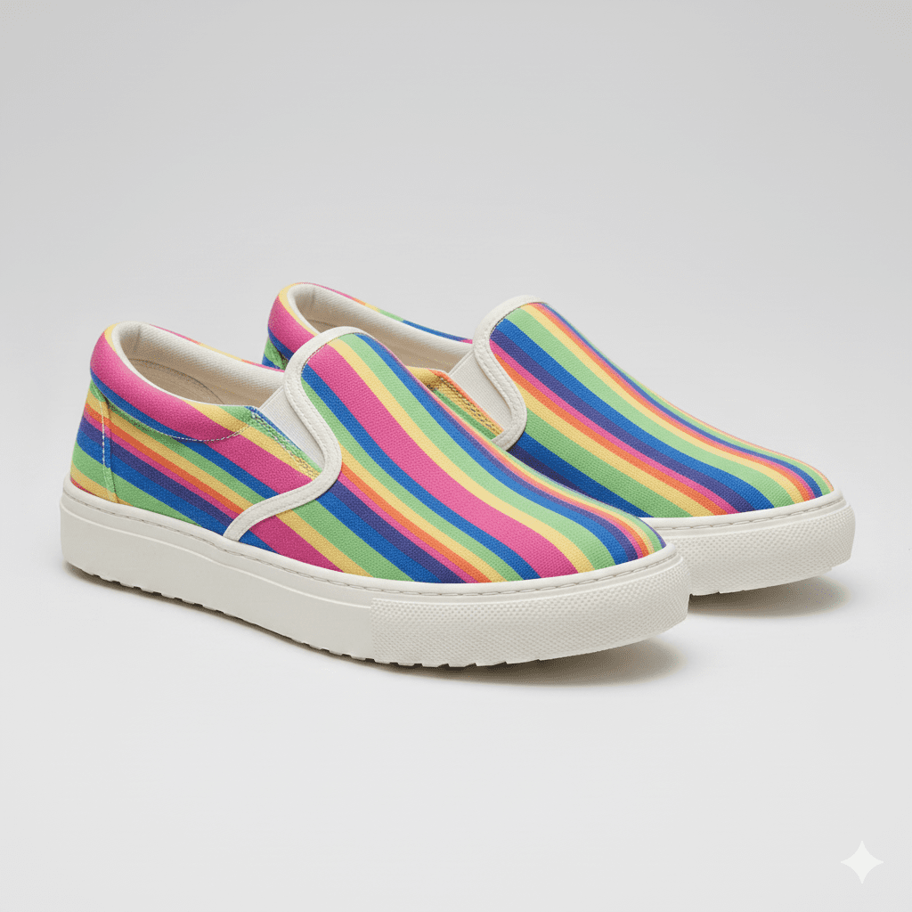 Woman's Striped Canvas Sneakers
