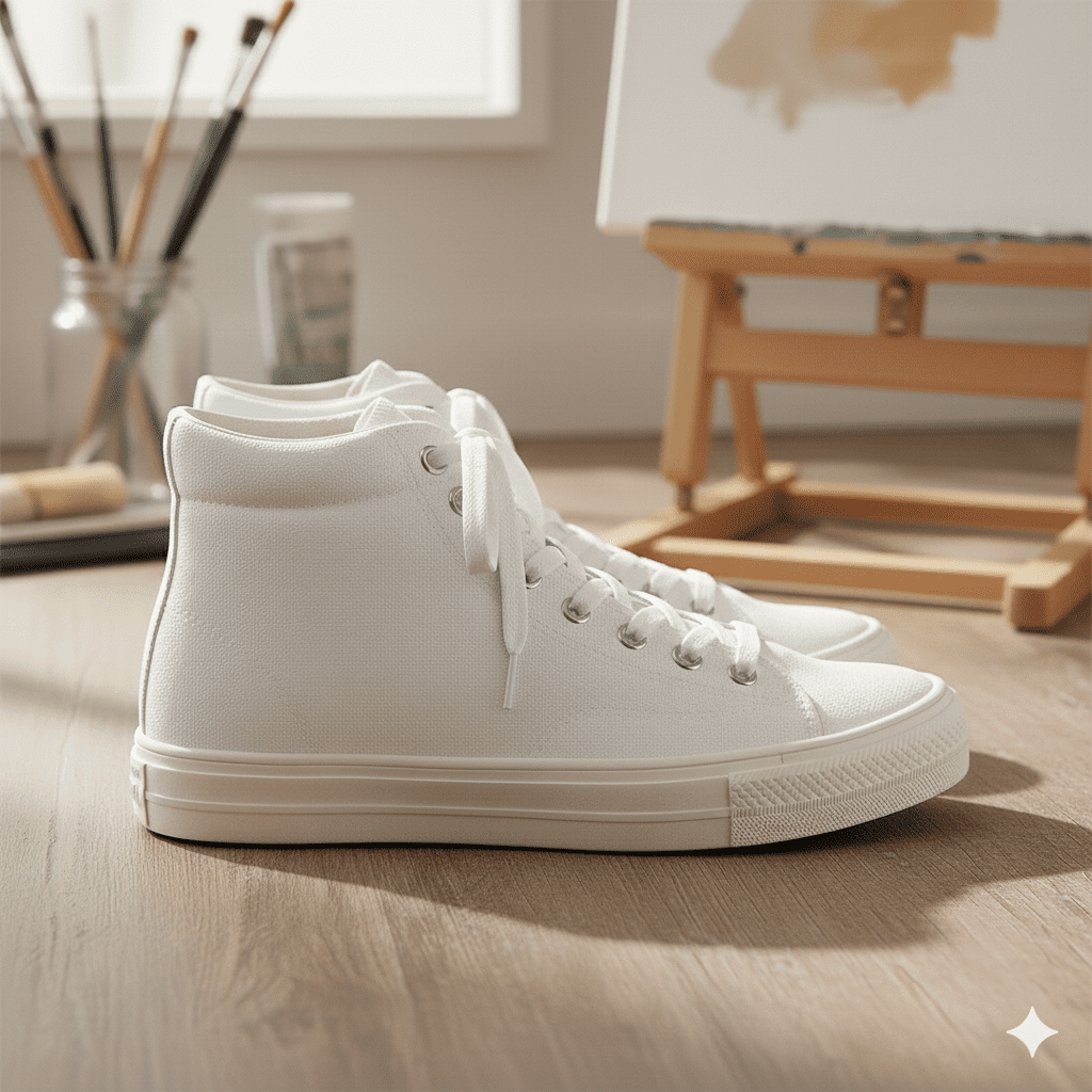Woman's Canvas Sneakers - White - Image 3
