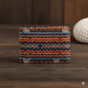 Men's Embroidered Wallet - Tan