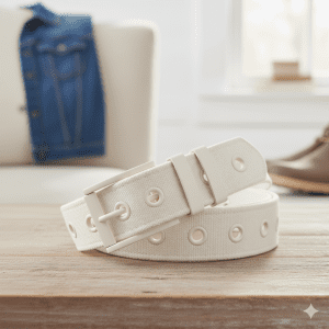 Men's Canvas Webbing Belt - White