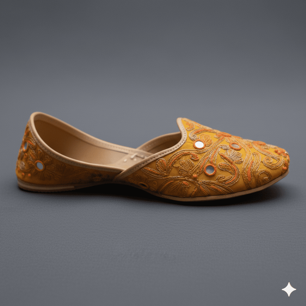 Woman's Flats with Embroidery - Yellow - Image 3