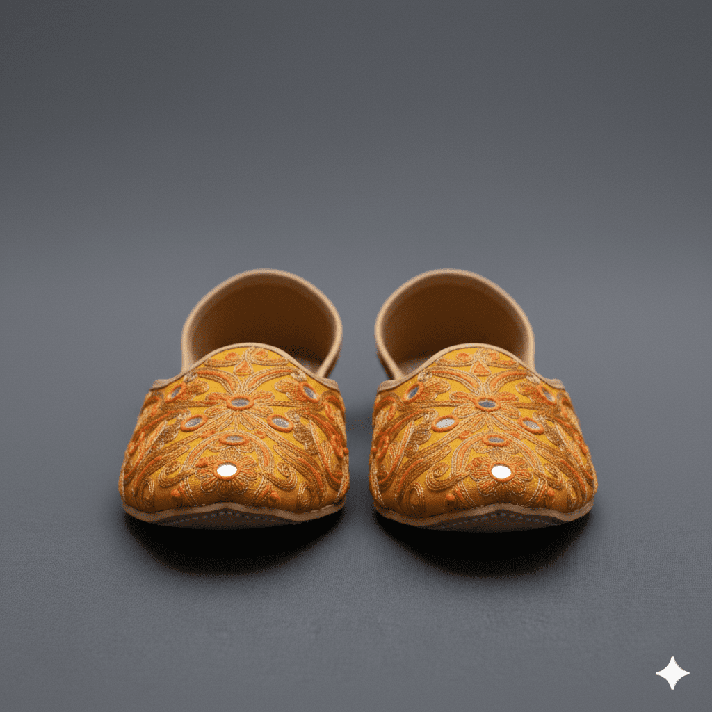 Woman's Flats with Embroidery - Yellow - Image 2